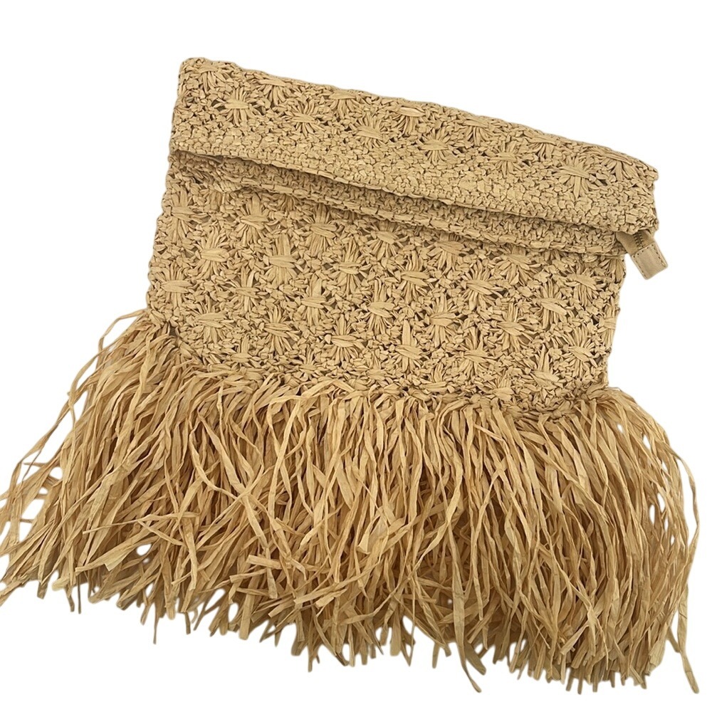 NEW & OTHER STORIES Straw & Cotton Clutch Shoulder Bag‎